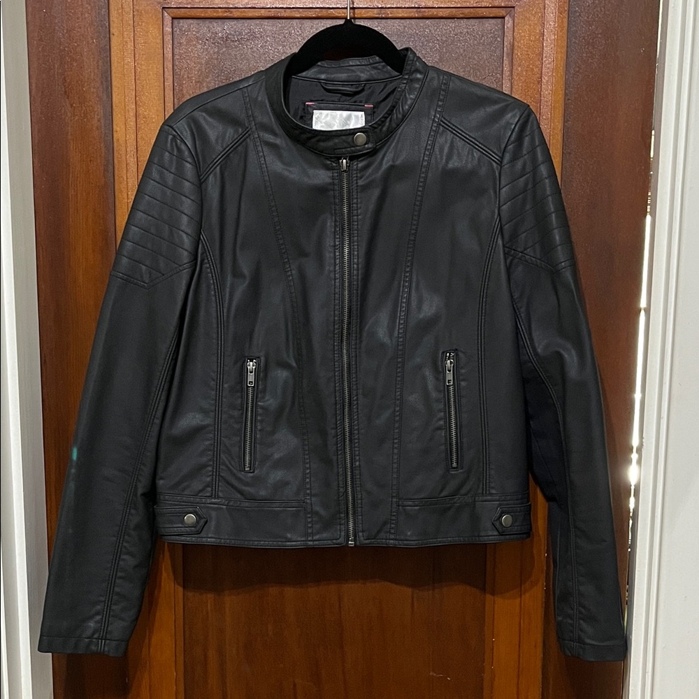 Xhilaration Gray Vegan Leather Jacket